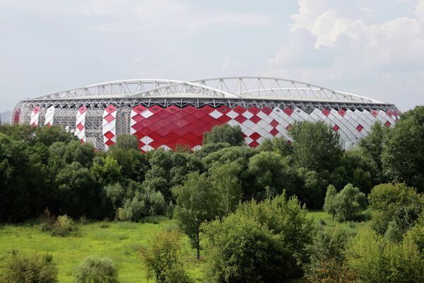 Вид на строящийся стадион Открытие Арена футбольного клуба Спартак в Москве