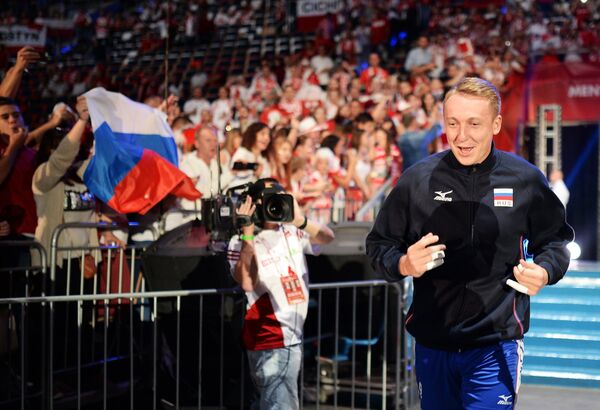 Алексей Спиридонов перед матчем чемпионата мира по волейболу