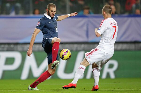 Игровой момент матча Франция - Албания
