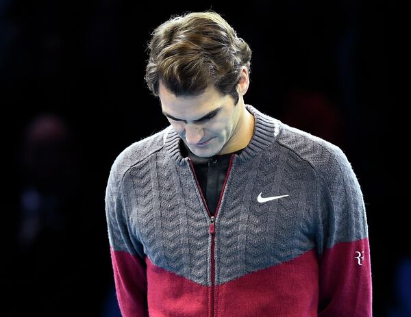 Роджер Федерер, снявшийся с финального матча итогового теннисного турнира года ATP