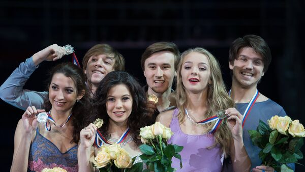 Призеры соревнований в танцах на льду на чемпионате России по фигурному катанию