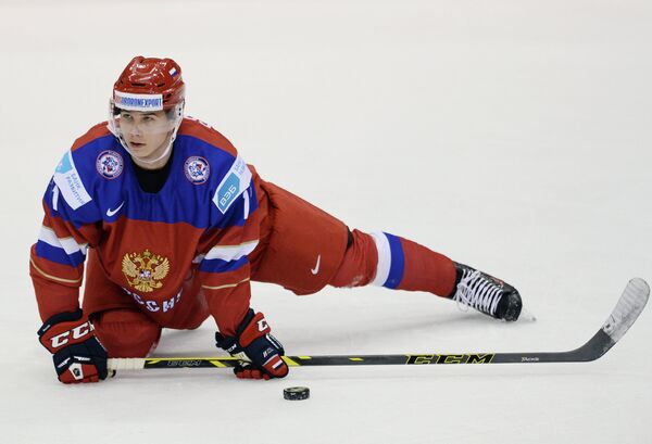 Нападающий молодежной сборной России Николай Голдобин