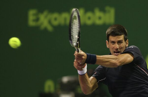 Новак Джокович на теннисном турнире в Дохе