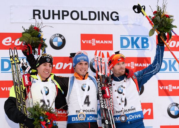 Кентен Фийон-Майе (Франция) – 2-е место, Симон Шемпп (Германия) – 1-е место, Михал Шлезингр (Чехия) – 3-е место (слева направо)