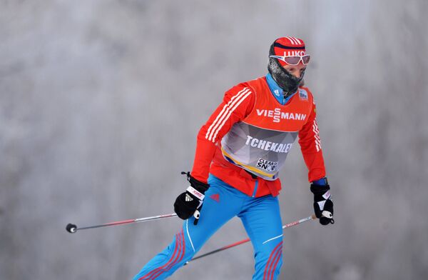 Юлия Чекалева (Россия) на тренировке перед индивидуальной гонкой в соревнованиях по лыжным гонкам