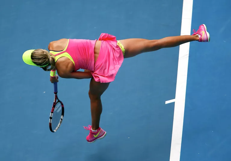 Эжени Бушар в матче четвертого круга Australian Open Эжени Бушар в матче четвертого круга Australian Open