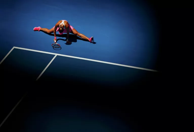 Люция Градецка в матче третьего круга Australian Open Люция Градецка в матче третьего круга Australian Open