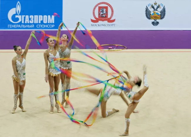 Спортсменки сборной России по художественной гимнастике