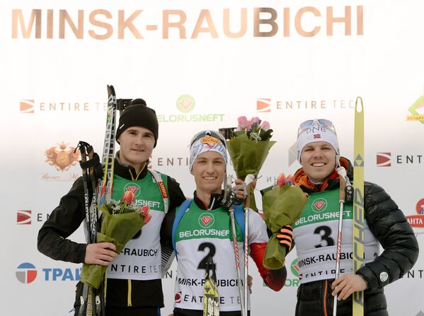 Кирилл Стрельцов (Россия) – 2-е место, Феликс Лейтнер (Австрия) – 1-е место и Маттис Хауг (Норвегия) – 3-е место (слева направо)
