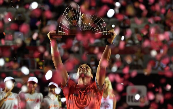 Давид Феррер с титулом за победу на турнире в Рио-де-Жанейро