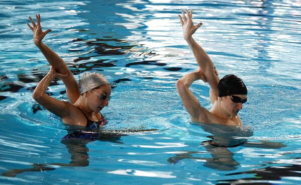 Тренировка сборной России по синхронному плаванию