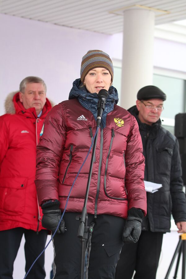 Ольга Зайцева на открытии зимней Спартакиады-2015 в Саранске