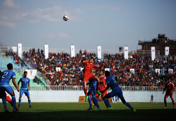 Игровой момент матча Индия - Непал