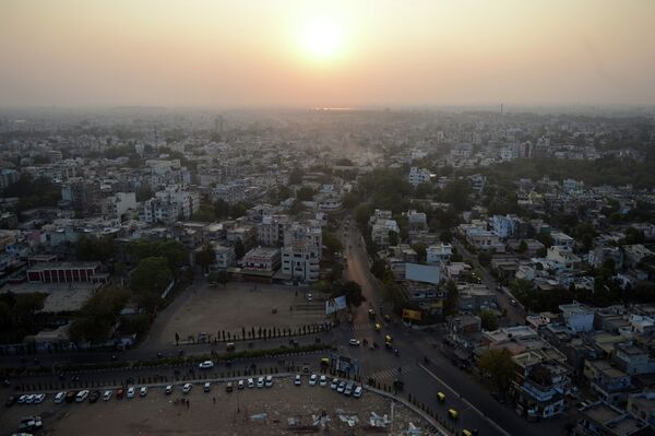 Индийский город Ахмадабад на закате