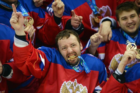 Игроки сборной России по хоккею на Сурдлимпиаде