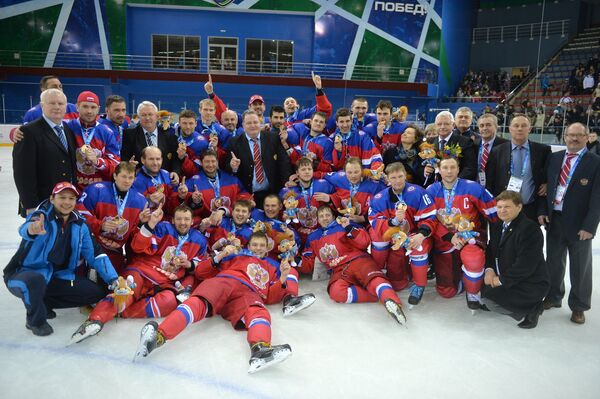 Игроки сборной России по хоккею на Сурдлимпиаде
