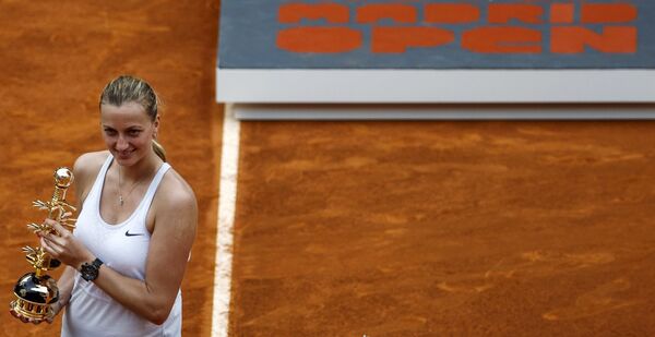 Петра Квитова с титулом за победу на теннисном турнире в Мадриде