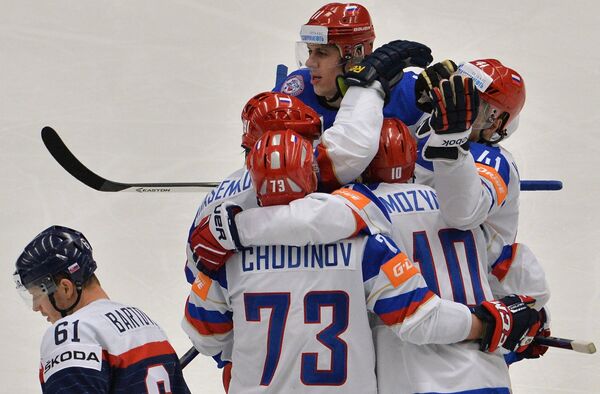 Хоккеисты сборной России по хоккею