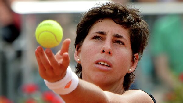 Карла Суарес-Наварро на теннисном турнире в Риме