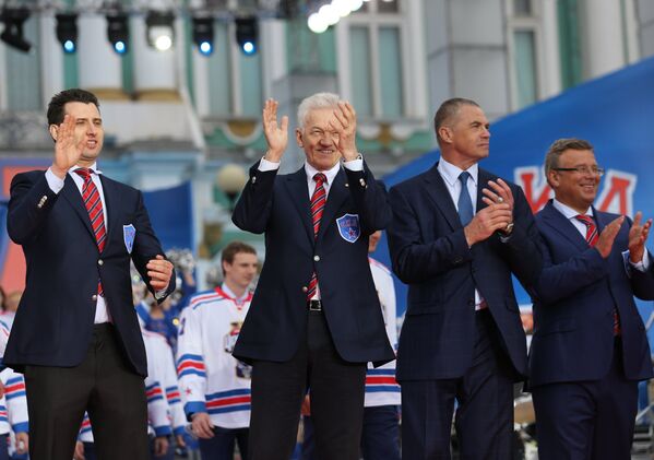Роман Ротенберг, Геннадий Тимченко, Александр Медведев и Игорь Захаркин (слева направо)