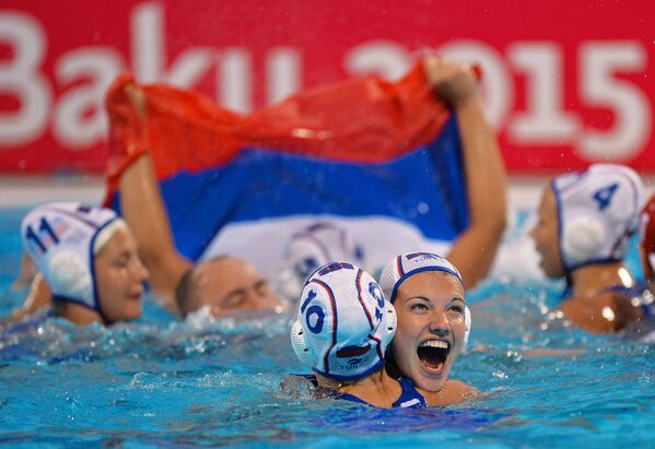 Игроки женской сборной России по водному поло