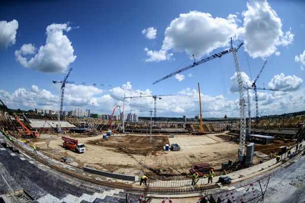 Строительство стадиона Мордовия Арена в Саранске