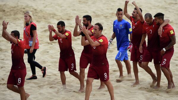Игроки сборной Португалии по пляжному футболу