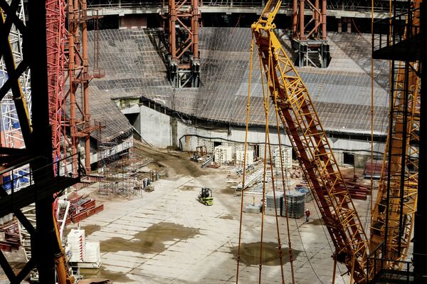 Строительство стадиона Зенит-Арена на Крестовском острове