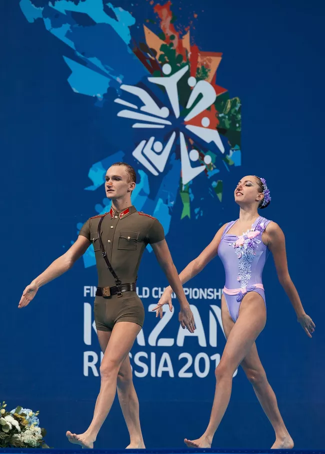 Чемпионат мира FINA 2015. Синхронное плавание. Смешанный дуэт. Техническая программа. Предварительный раунд