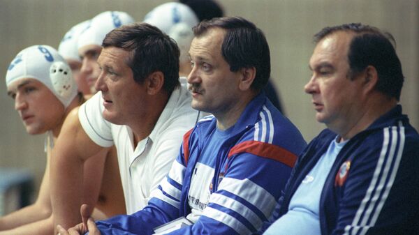 Тренеры сборной СССР - Г. Горчаков, А. Кабанов и Борис Попов