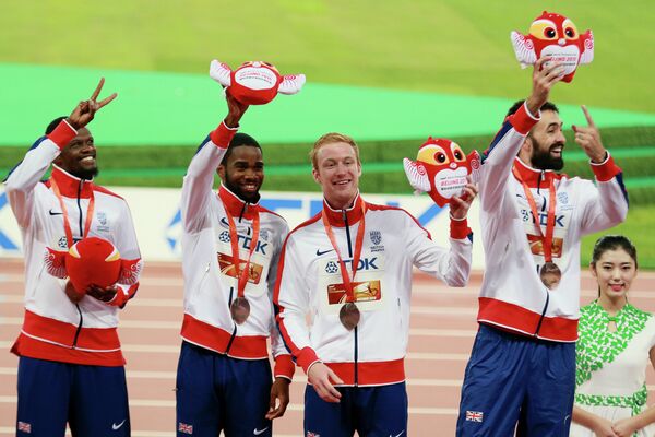 Британские спортсмены Раба Юсиф, Деланно Уильямс, Йарад Данн и Мартин Руни (слева направо)