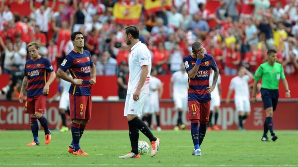Игровой момент матча Севилья - Барселона