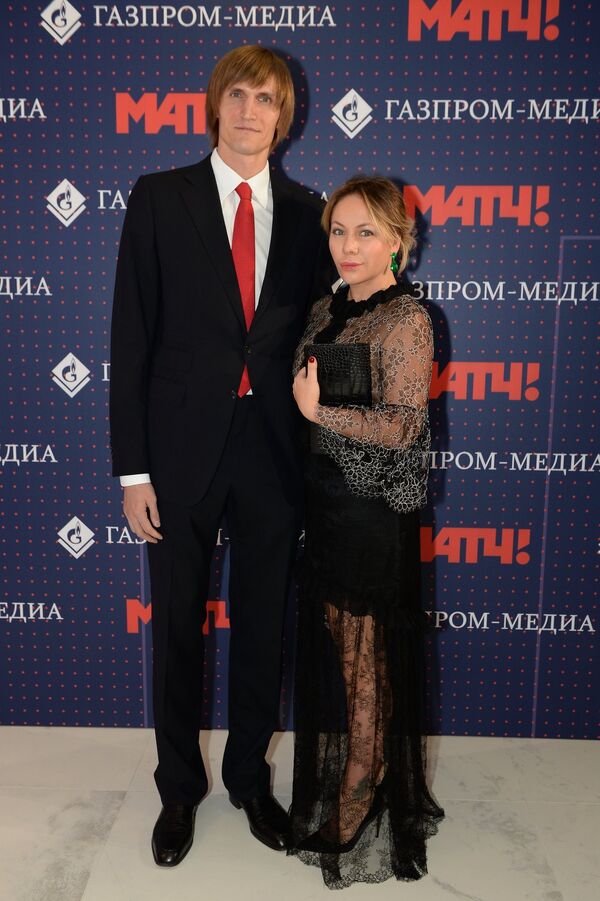 Президент Российской федерации баскетбола Андрей Кириленко на приёме по случаю запуска вещания телеканала Матч ТВ