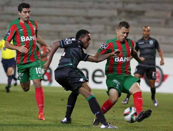 Игровой момент матча чемпионата Португалии между Маритиму и Спортингом