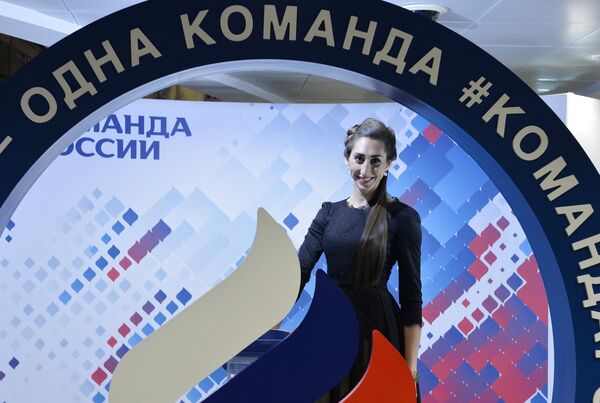Российская спортсменка Екатерина Конева на Балу олимпийцев России – 2015 в Москве