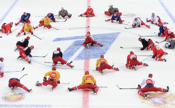 Открытая тренировка национальной сборной России по хоккею
