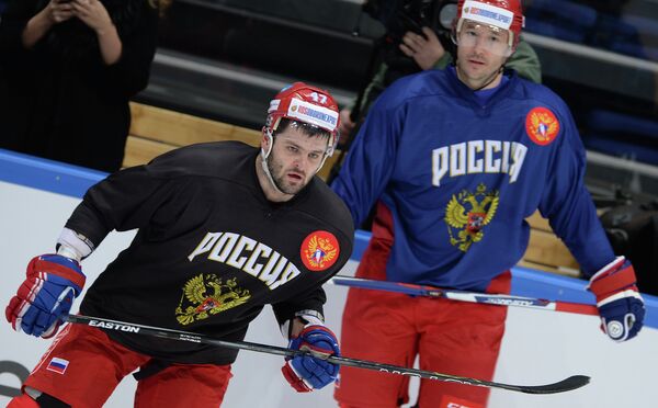 Форварды сборной России по хоккею Александр Радулов (слева) и Илья Ковальчук