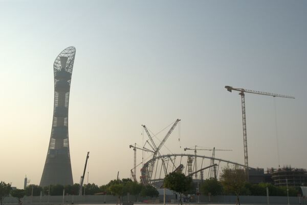 Строительство стадиона Khalifa International Stadium, декабрь 2015 года