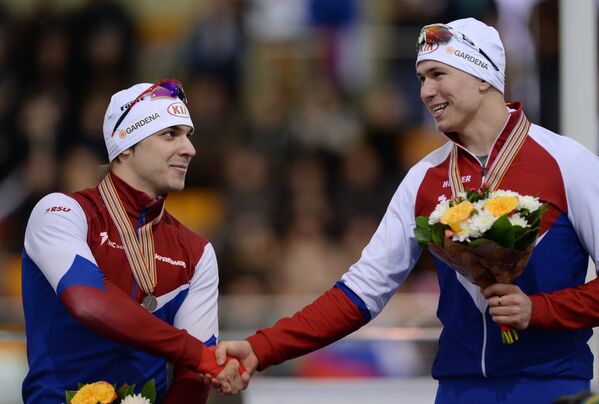 Руслан Мурашов - серебряная медаль и Павел Кулижников - золотая медаль (слева направо)