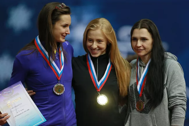 Анна Кукушкина, Кристина Сивкова, Евгения Полякова (слева направо)