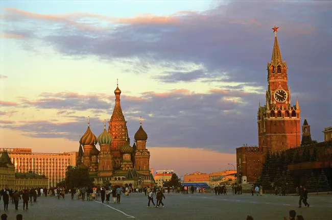 Закат на Красной площади в Москве