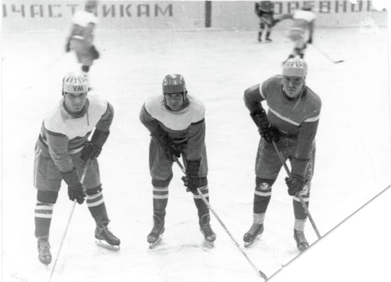 Слева направо: Геннадий Першин, Сергей Граудин, Владимир Пивоваров, 1975 год