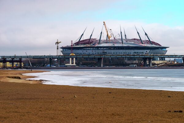Строительство стадиона Зенит-Арена на Крестовском острове