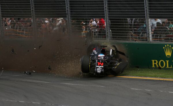 Авария Фернандо Алонсо на Гран-при Австралии-2016