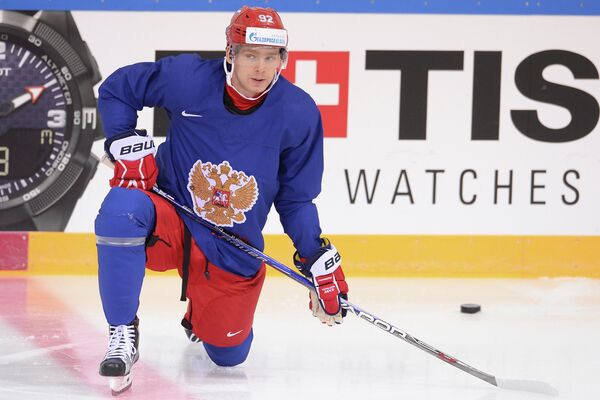 Нападающий сборной России по хоккею Евгений Кузнецов