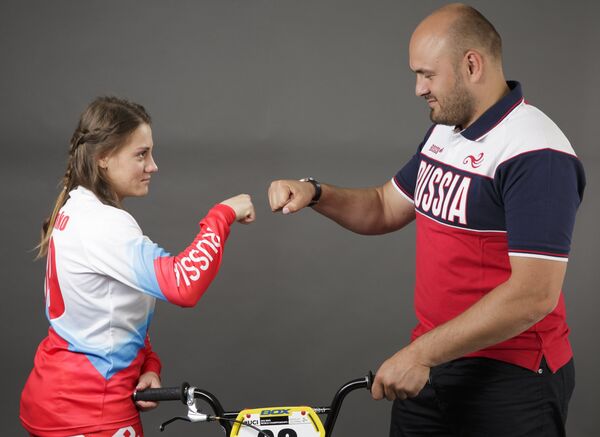 Ярослава Бондаренко и главный тренер сборной России по BMX Павел Костюков
