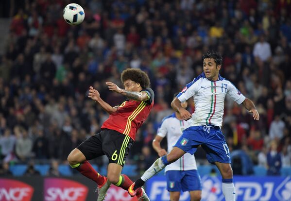 Игровой момент матча Бельгия - Италия