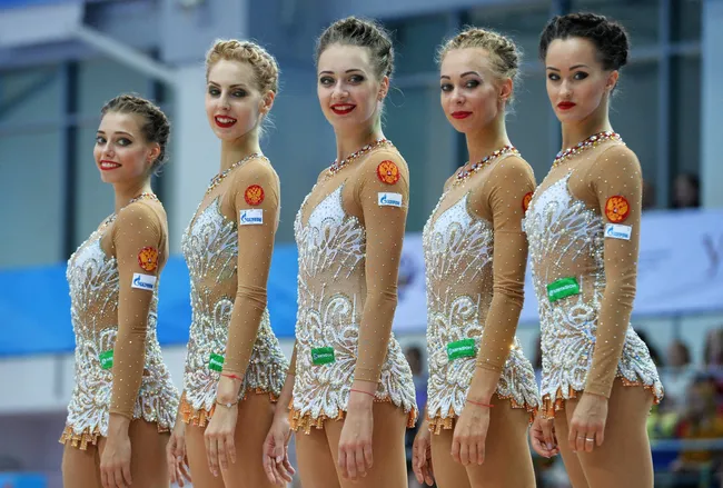 Спортсменки сборной России по художественной гимнастике