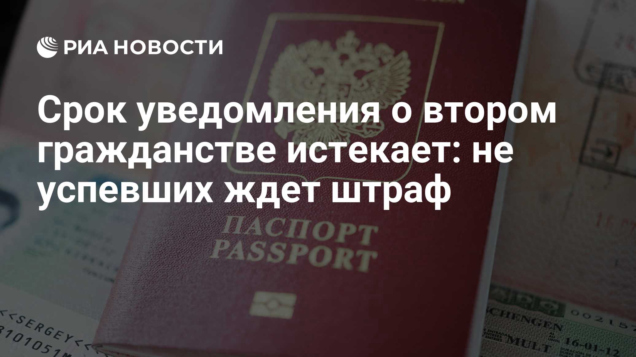 Срок уведомления о втором гражданстве истекает: не успевших ждет штраф -  РИА Новости, 02.03.2020