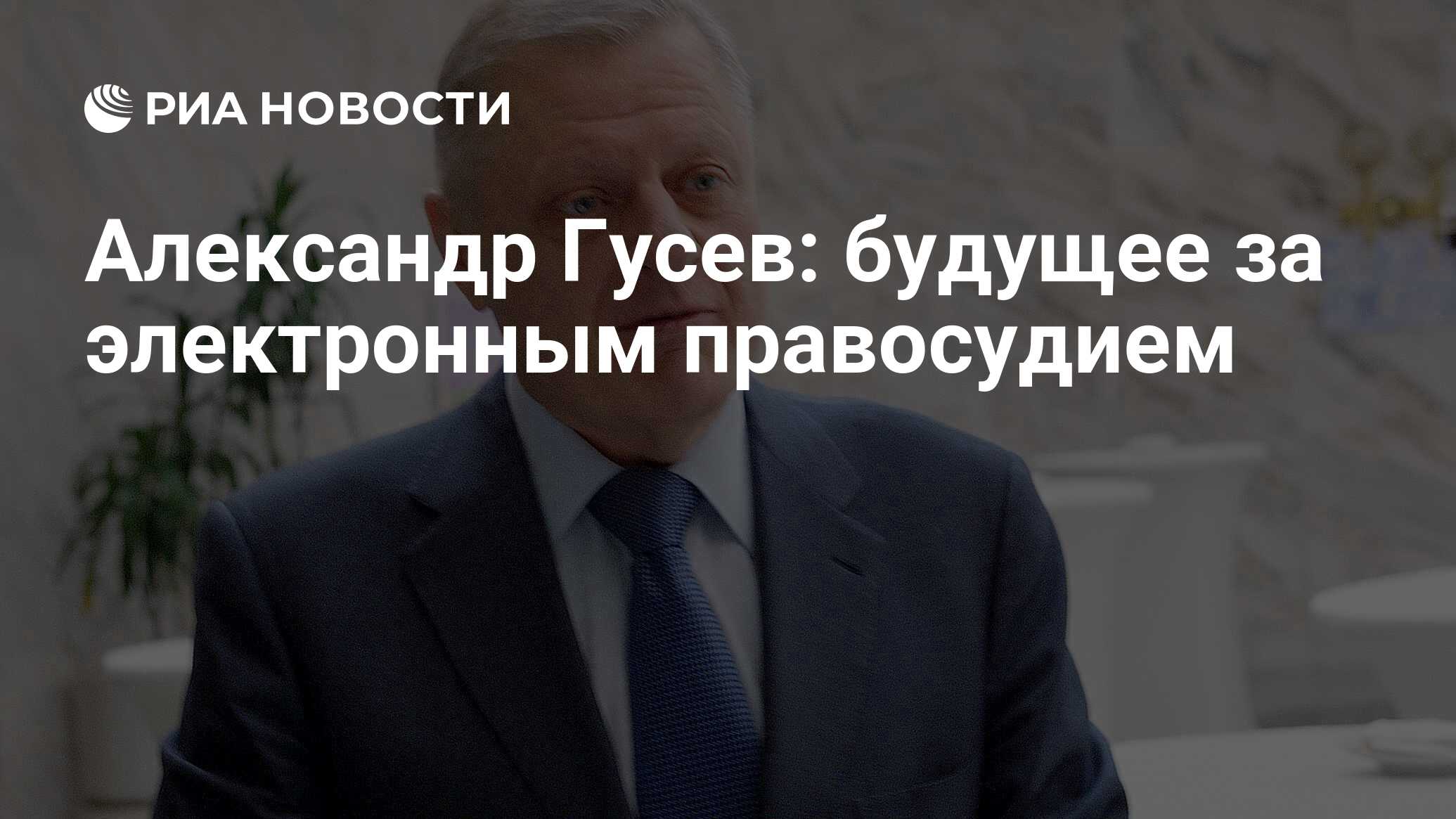 Александр Гусев: будущее за электронным правосудием - РИА Новости,  02.03.2020